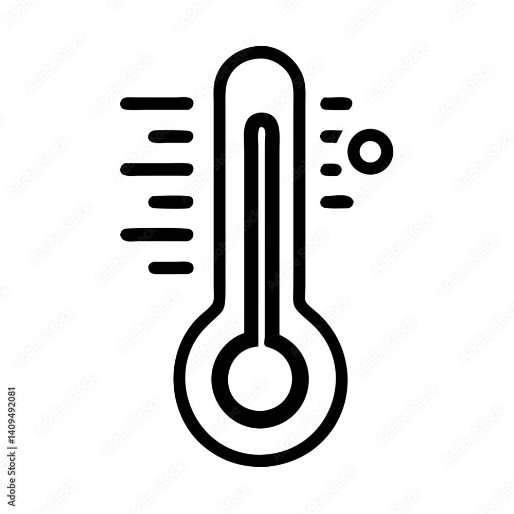 Poster Thermometer Icon Representing Temperature Measurement