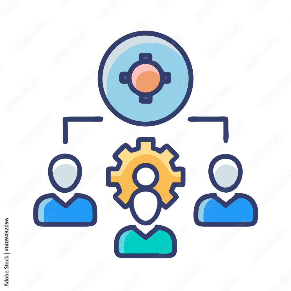 Poster team collaboration icon representing content creation workflow