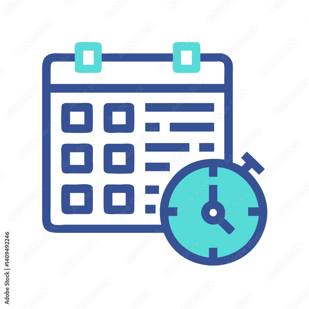 Poster time tracker with shift icon representing work schedule