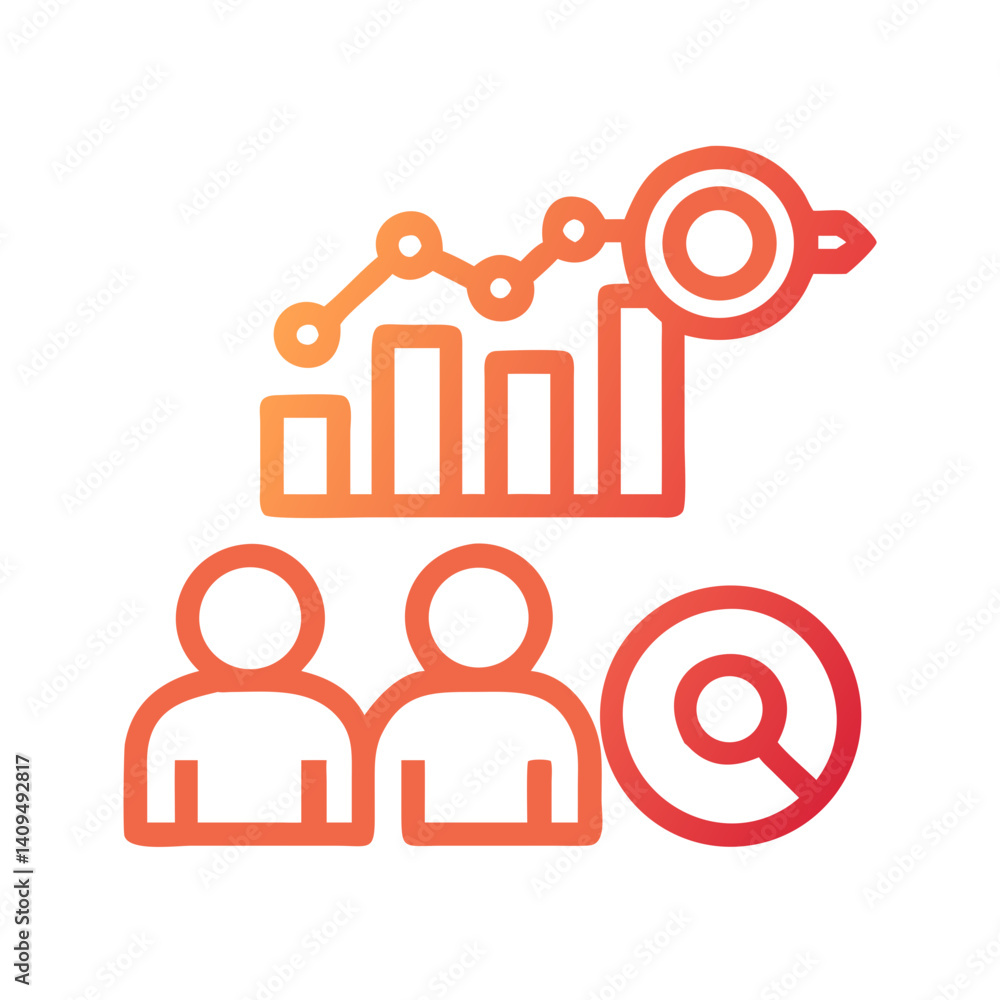 Aufkleber user analysis icon representing audience insights