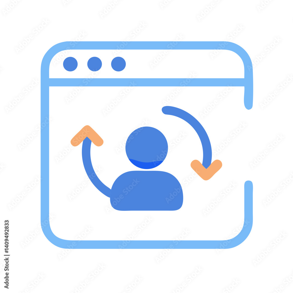 Poster user retention icon representing follower interaction