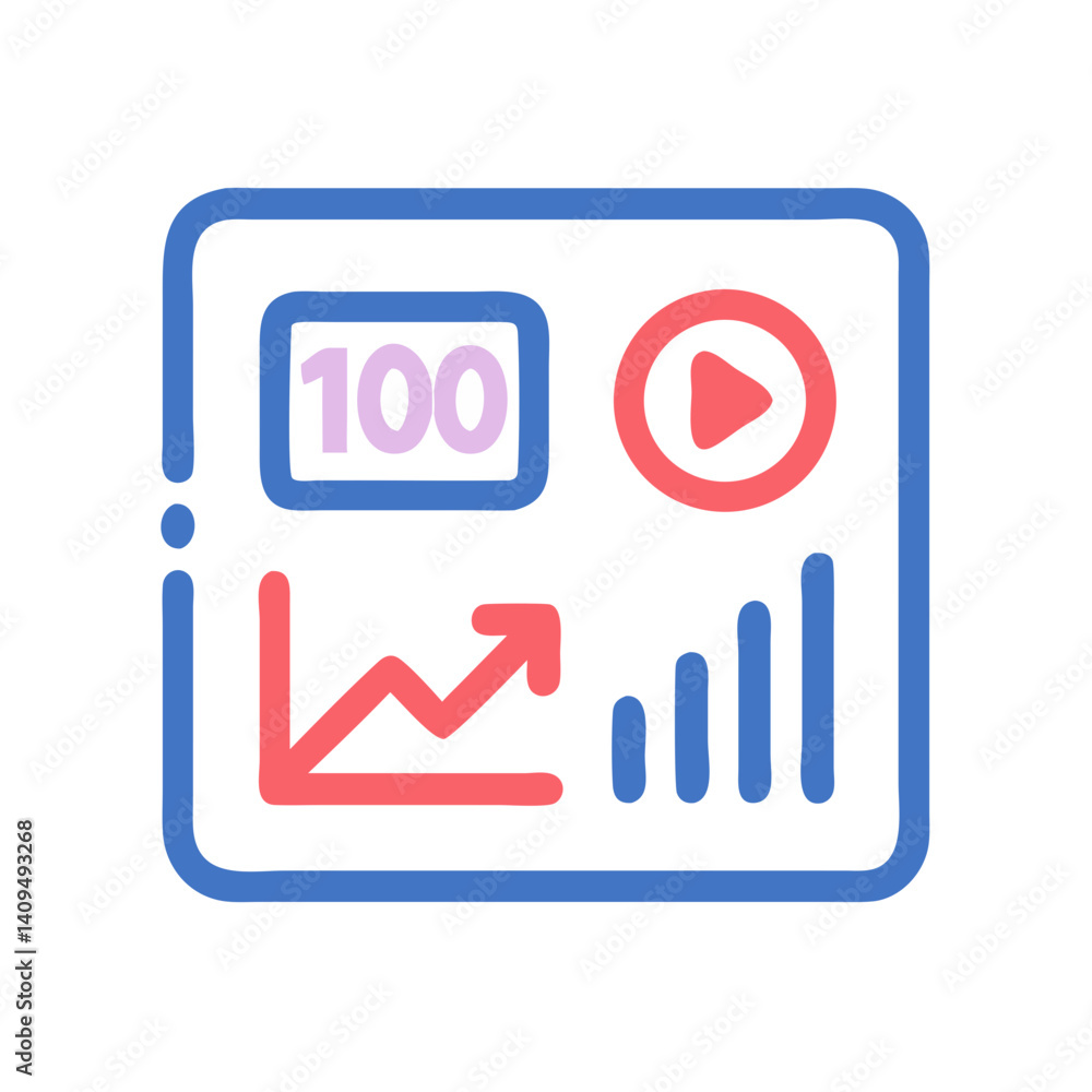 Poster view count and subscription icon representing channel engagement