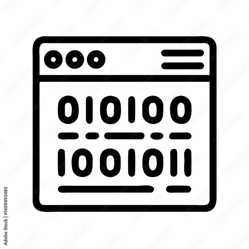 Aufkleber Web Code Display Icon Representing Binary Programming