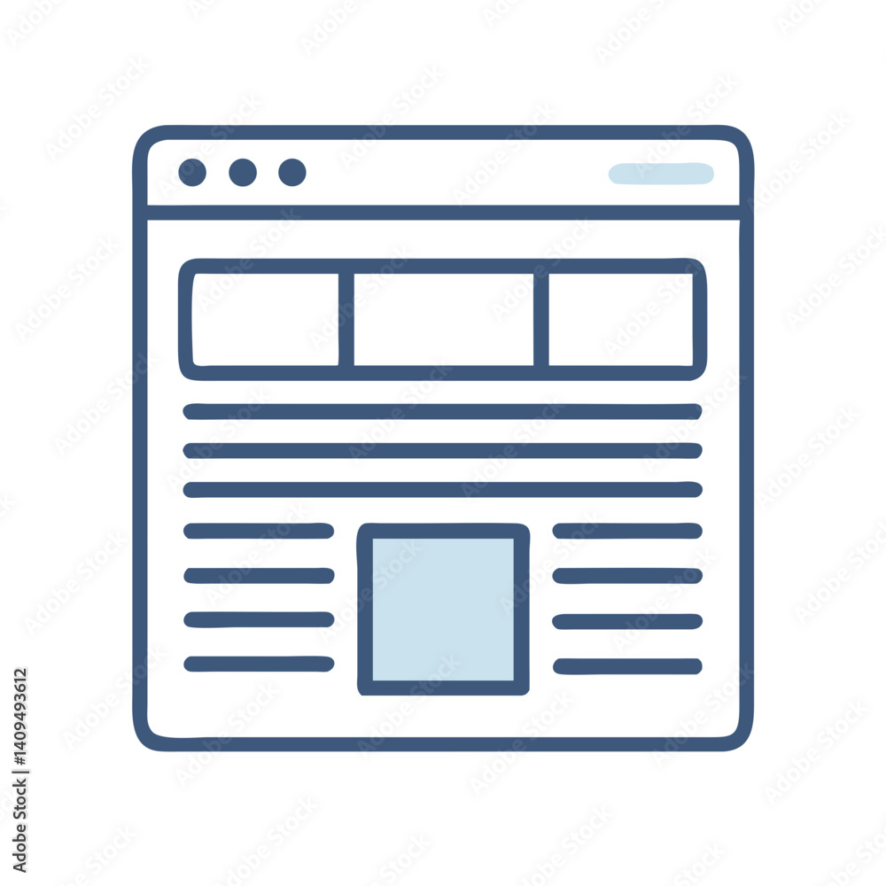Poster Website Template Icon Representing Web Page Layout