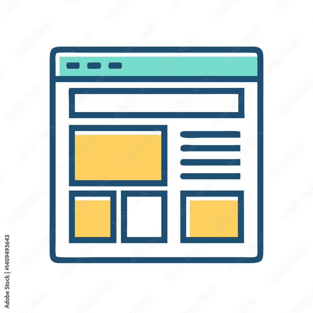 Poster Website Template Icon Representing Web Page Layout