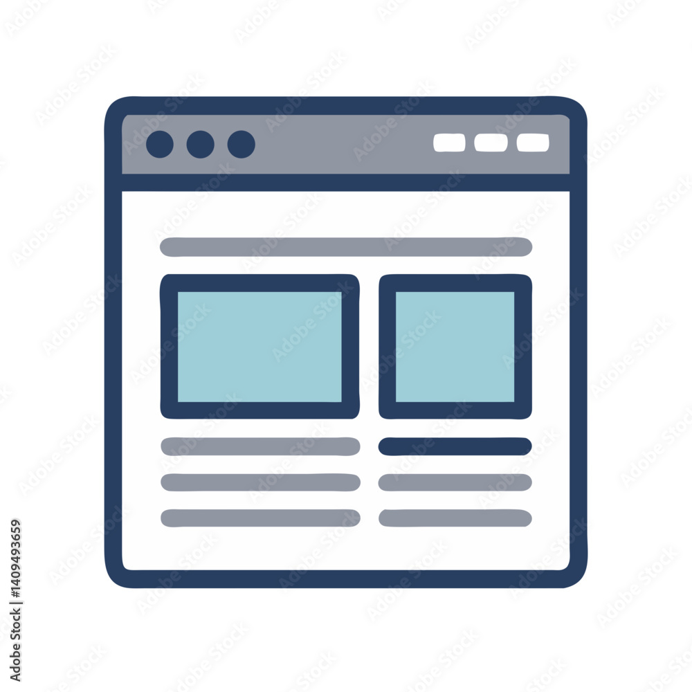 Poster Website Template Icon Representing Web Page Layout