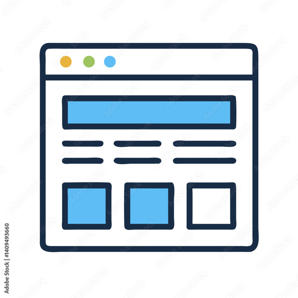 Poster Website Template Icon Representing Web Page Layout