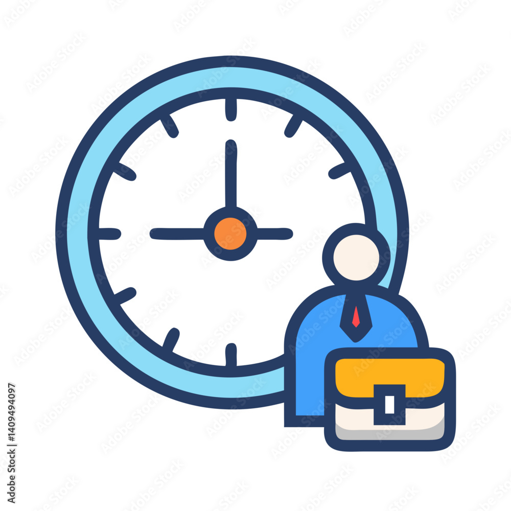 Aufkleber work time clock icon representing labor hours