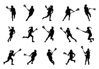 lacrosse silhouettes, female lacrosse silhouette