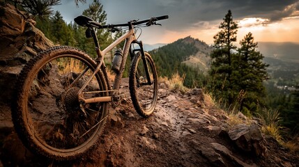 Fototapeta premium Mountain bike on scenic trail
