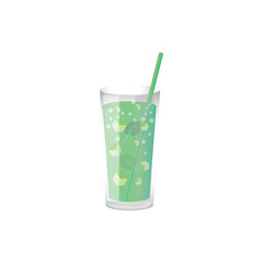 Summer mint drink. Vector illustration on a white background