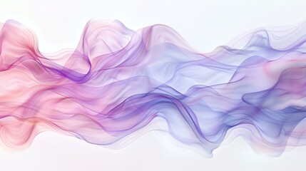 Abstract Watercolor Waves: Soft Pink, Lavender, and Blue Blending Fluidly on White Background for Artistic Designs