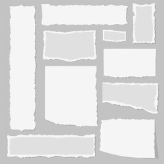 Obraz premium Torn Paper Pieces Collection on Transparent Background for Collage and Scrapbooking Design