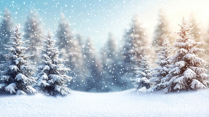 Fototapeta premium Snowy serenity in a quiet winter scene, where gentle flakes whisper peace
