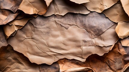 Naklejka premium Torn Brown Paper Texture Background Abstract Art