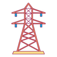Electric Tower Icon Electric Themed Icon Line Art Vector Illustration Design