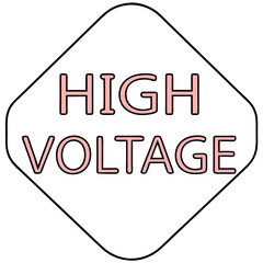 High Voltage Warning Sign Electric Themed Icon Line Art Vector Illustration
