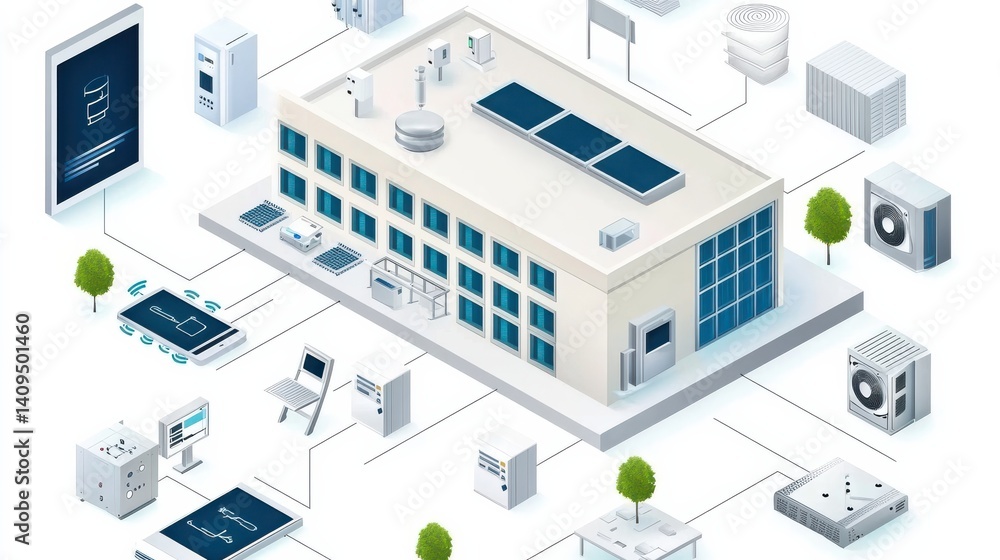 Aufkleber microgrid implementation in suburban area isometric map gigapixel standard urban development technol