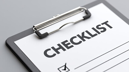 Checklist document on clipboard with checkbox