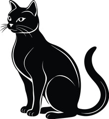 Cat silhouette vector designs 17
