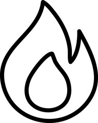 Bold, minimalist line art depicting a flame. Perfect for web design, app icons, or infographics needing a simple, impactful fire symbol.  Versatile and easily adaptable to various design styles.