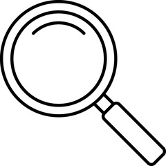 Clean, minimalist line art magnifying glass icon. Perfect for websites, apps, or presentations needing a search, discovery, or investigation theme.