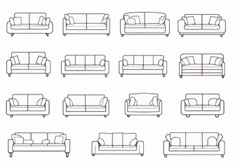 Sofa Outline Variations: Furniture Arrangement Options