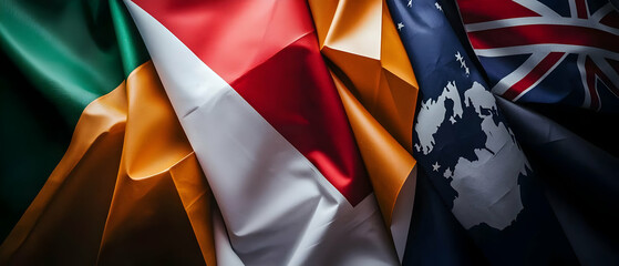 Naklejka premium Intertwined National Flags (3)