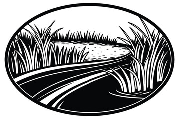 Vector illustration of a fish sketch, a vintage nature design