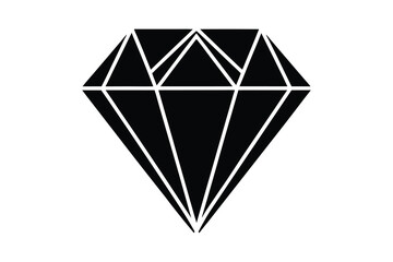 diamond Icon silhouette vector illustration on white background