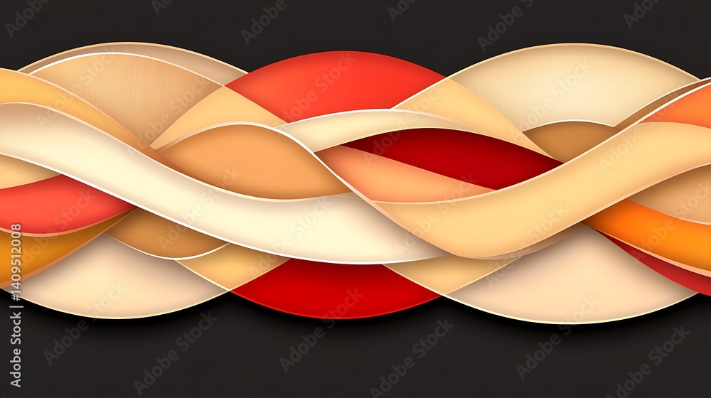 Aufkleber intertwined, flowing ribbons of color create a dynamic abstract design.