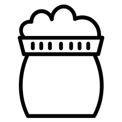 Clay Container Flower Line Icon