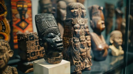 Close-up of Juneteenth symbols and artifacts in a museum exhibit.
