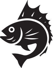 Monochrome Fish Silhouette: A stylized silhouette of a fish. this is a captivating artistic piece capturing the essence of aquatic life. 