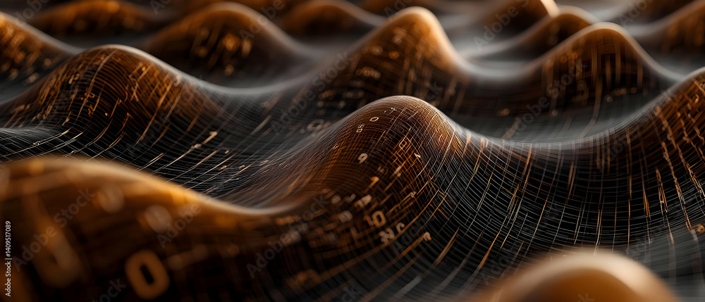 Poster abstract wave forms with textured surface