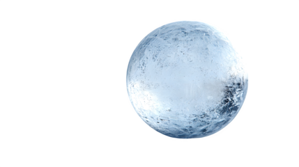 Realistic snowball, icy texture, HD, isolated on white background