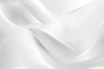 Obraz premium Minimal White Abstract Background with Soft Fluid Lines and Wavy Texture