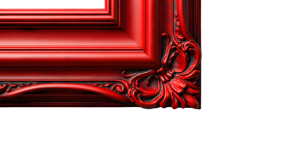 Red decorative frame with sharp corners, isolated on white background