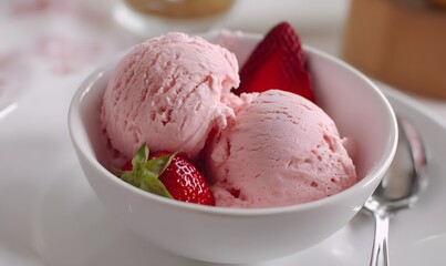 Homemade Strawberry Ice Cream, Generative AI