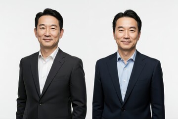 portrait of Asian businessmen on white background