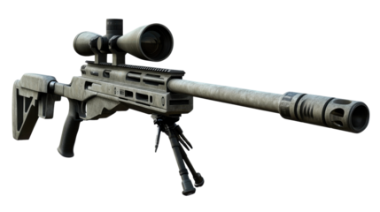 Precision Rifle: An accurate, high-powered rifle with a scope, showcasing modern engineering in tactical combat.