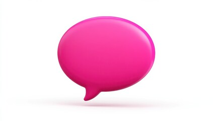 Fototapeta premium Pink speech bubble, white isolate background