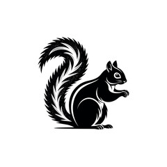 squirrel silhouette logo vector line art logo design
