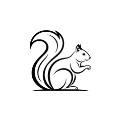 squirrel silhouette logo vector line art logo design
