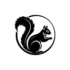 squirrel silhouette logo vector line art logo design
