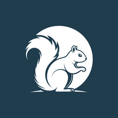 squirrel silhouette logo vector line art logo design
