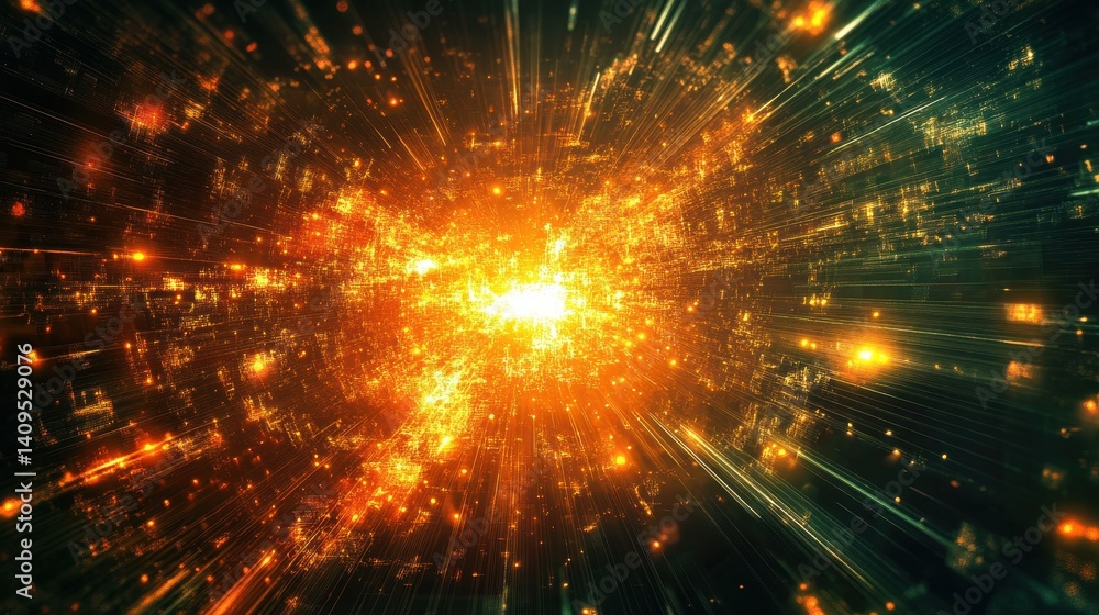 Poster cryptocurrency blockchain network background. bright glowing symbols. futuristic big data informatio