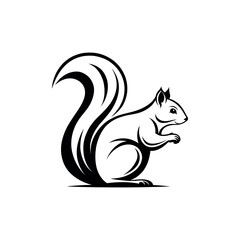 squirrel silhouette logo vector line art logo design
