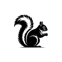 squirrel silhouette logo vector line art logo design
