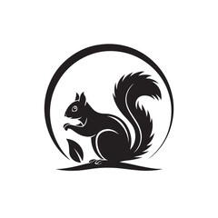 squirrel silhouette logo vector line art logo design

